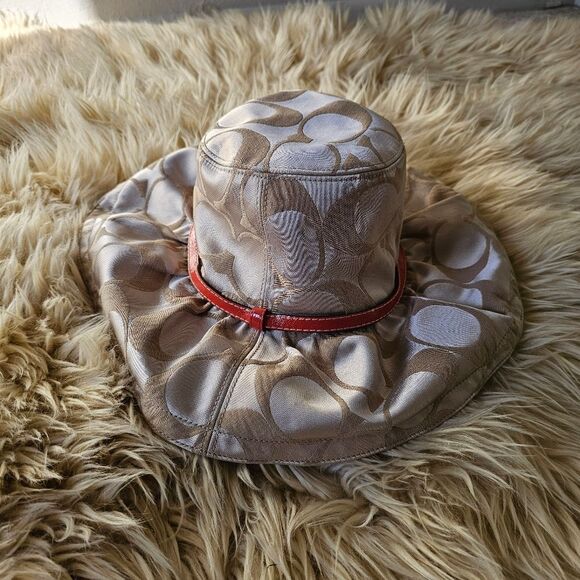 Coach Y2K Early 2000s Monogrammed Embroidered Floral Bucket Hat - Picture 3 of 6